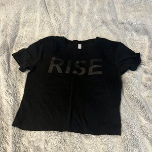 ATHLETA CROPPED BLACK TEE XS